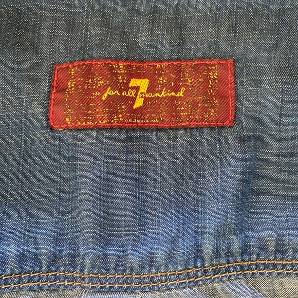 7 For All Mankind Denim Blouse - Picture 8 of 9